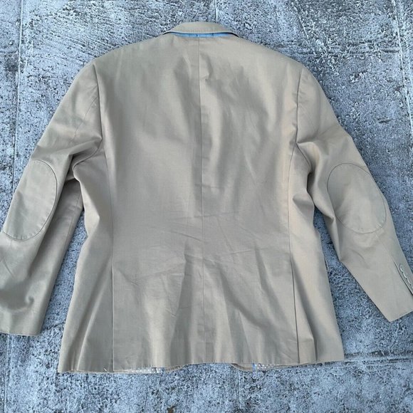 Made Cam Newton Men Blazer Beige Cotton Sport Coat Toe Button Jacket Size 42S - Picture 3 of 9